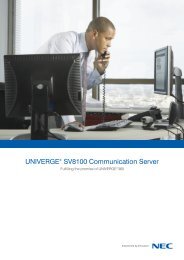 Univerge SV8100 Communication Server - NEC Philippines, Inc.