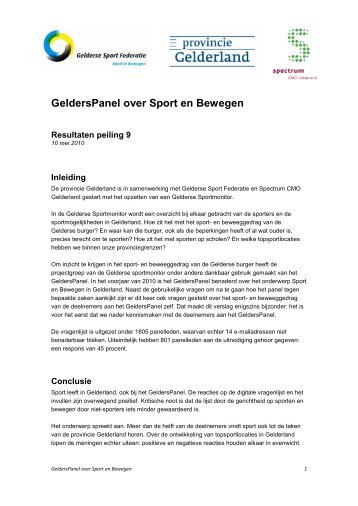 GeldersPanel over Sport en Bewegen