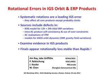 Rotational Errors in IGS Orbit & ERP Products