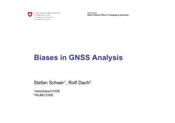 Biases in GNSS Analysis - IGS Analysis Center Coordinator (ACC)