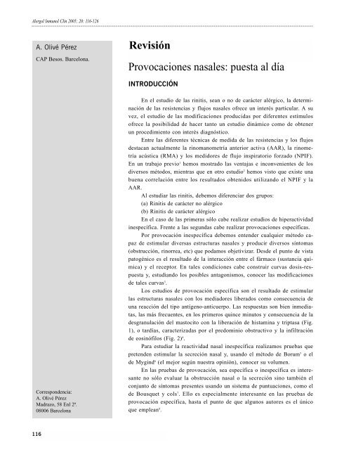 Provocaciones nasales: puesta al día - Alergología e Inmunología ...