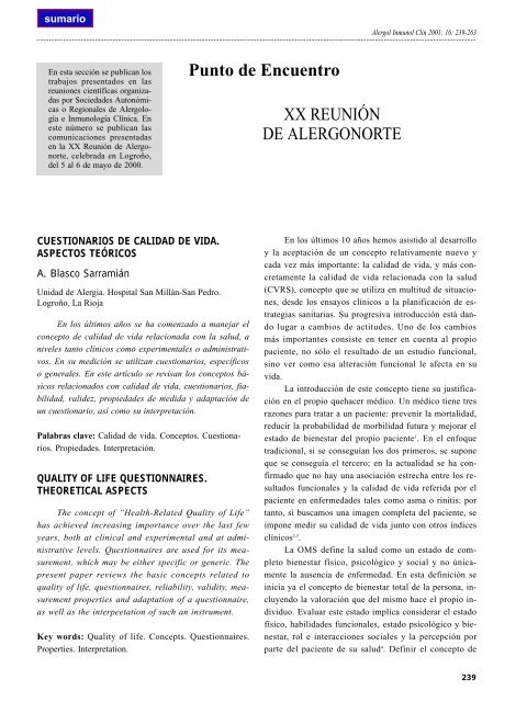 Cuestionarios de calidad de vida. Aspectos teóricos - Alergología e ...