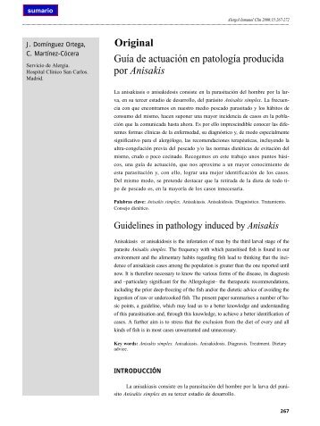 Guía de actuación en patología producida por Anisakis Original