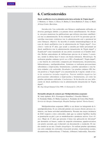 6. Corticosteroides - Alergología e Inmunología Clínica