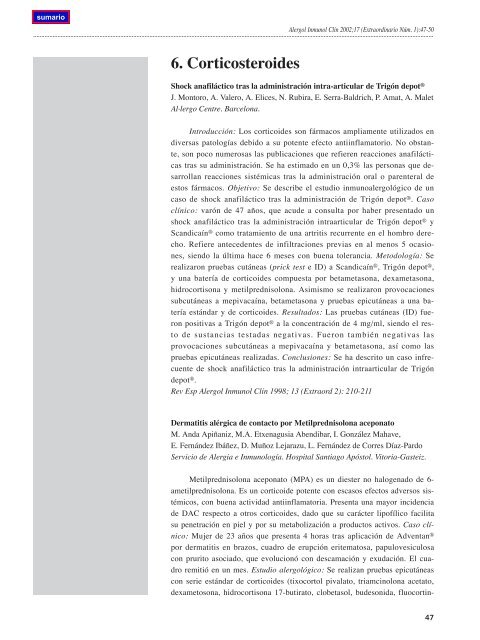 6. Corticosteroides - Alergología e Inmunología Clínica