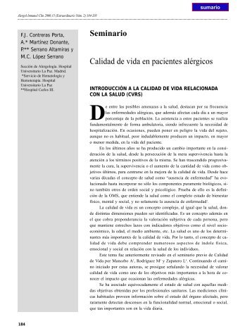 Calidad de vida en pacientes alérgicos - Alergología e Inmunología ...