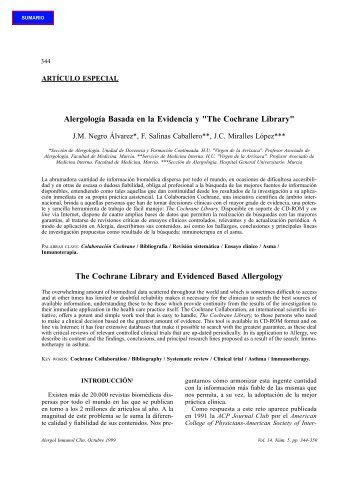 The Cochrane Library - Alergología e Inmunología Clínica