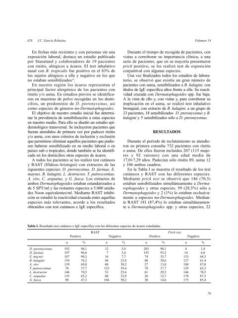 Los ácaros y sus alergenos - Alergología e Inmunología Clínica