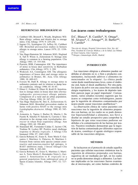 Los ácaros y sus alergenos - Alergología e Inmunología Clínica