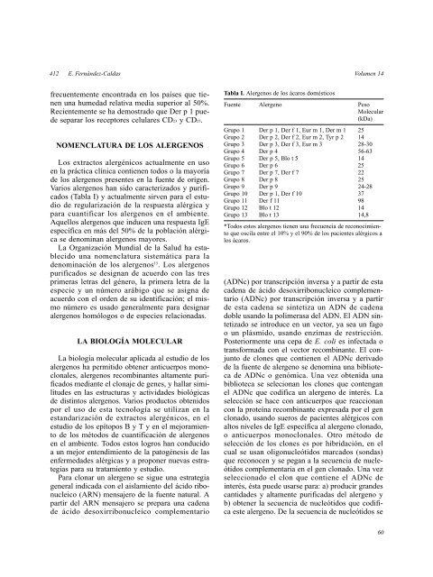 Los ácaros y sus alergenos - Alergología e Inmunología Clínica