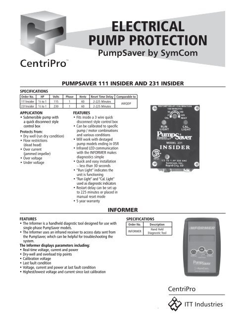 PumpSaver Submersible Pump Protection