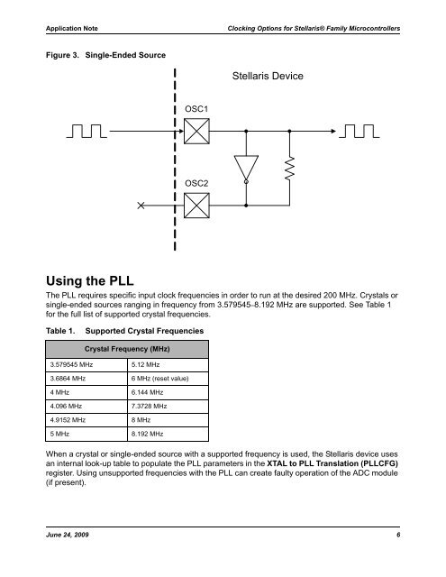 Clocking options for Stellaris Family Microcontrollers - Farnell