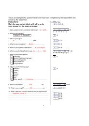 This is an example of a questionnaire which has been completed by ...