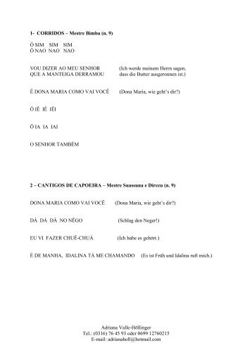 1- CORRIDOS – Mestre Bimba (n