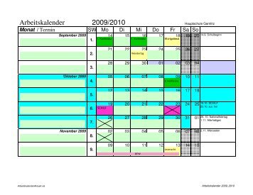 Arbeitskalender 2009/2010 - Hauptschule Gamlitz