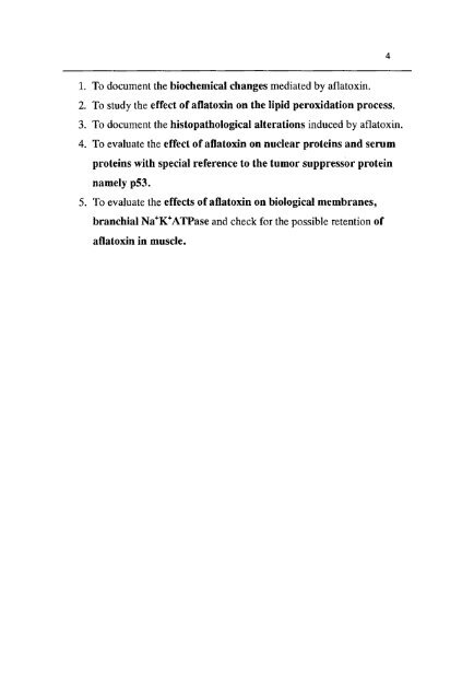 Biochemical and Histopathological Effects of Aflatoxin on ...