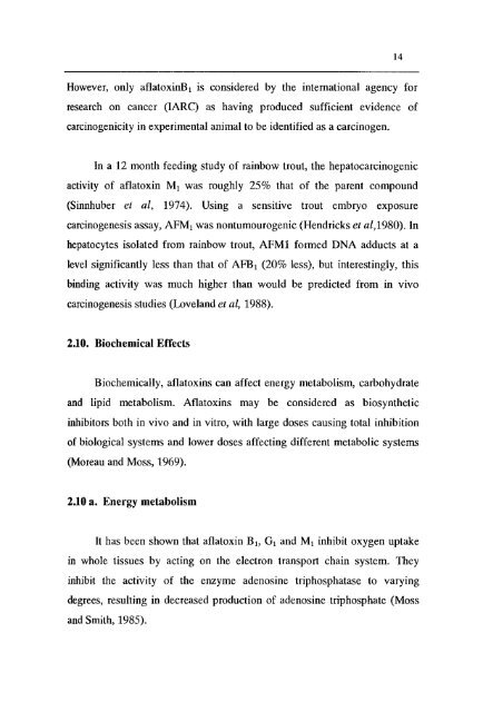 Biochemical and Histopathological Effects of Aflatoxin on ...