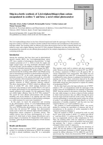Ship-in-a-bottle synthesis of 2,4,6-triphenylthiapyrylium cations ...