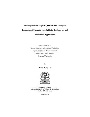 Investigations on Magnetic, Optical and Transport Properties of ...