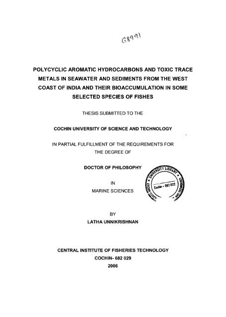 POLYCYCLIC AROMATIC HYDROCARBONS AND TOXIC - Cochin ... - Polycyclic Aromatic Hydrocarbons Snake Toxic