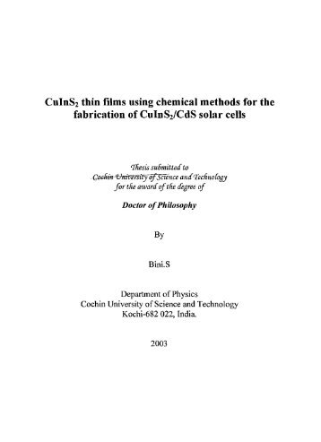 CuInS2 thin films using chemical methods for the - Cochin University ...