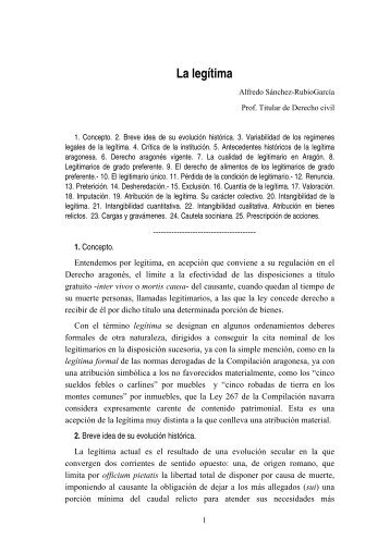 La legítima (capítulo de un manual)