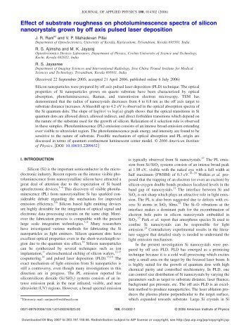 Effect of substrate roughness on photoluminescence spectra of ...