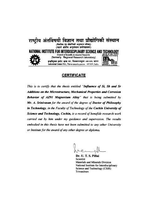 “Influence of Si, Sb and Sr Additions on the Microstructure ...