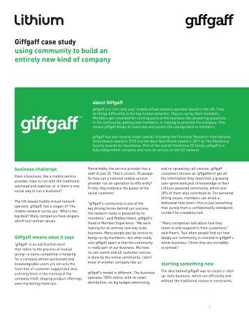 Giffgaff case study using community to build an entirely ... - Lithium