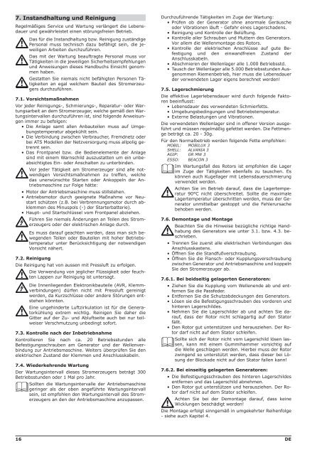 Synchrongenerator ohne Antriebsmotor YHG-Serie Benutzer ... - Rotek