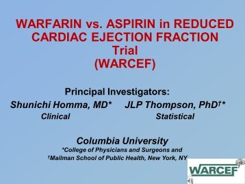 Warfarin vs. Asprin in Reduced Ejection Fraction