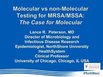 Molecular vs non-Molecular Testing for MRSA/MSSA: The Case for ...