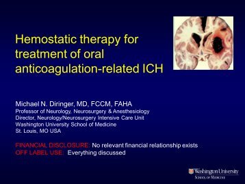 Hemostatic therapy for treatment of oral anticoagulation-related ICH