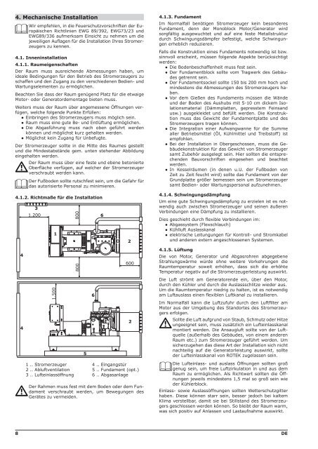 Stromerzeuger mit Dieselmotor GD4W-012kW-YD480-BL ... - Rotek