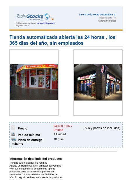 La era de la venta automatica s.l