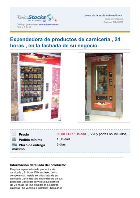 La era de la venta automatica s.l