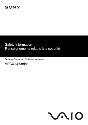 Safety Information - Manuals, Specs & Warranty - Sony