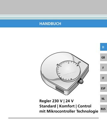 HANDBUCH Regler 230 V | 24 V Standard | Komfort | Control mit ...