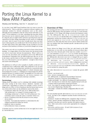 Porting the Linux Kernel to a New ARM Platform - Linux on ARM Wiki