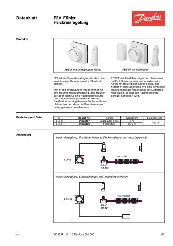 Datenblatt FEV Fühler Heizkreisregelung - Danfoss