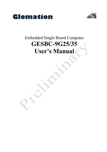 Glomation GESBC-9G25/35 User's Manual