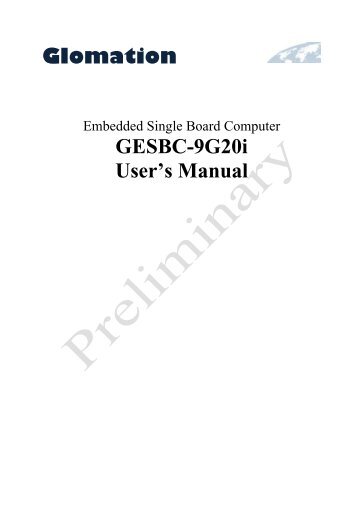 Glomation GESBC-9G20i User's Manual