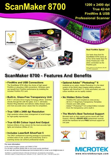 ScanMaker 8700 - Visit the web site