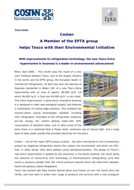 Costan A Member of the EPTA group helps Tesco with their ...