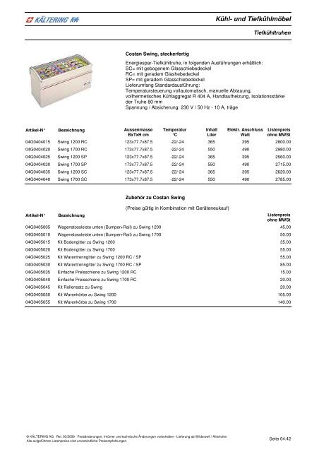 Kühl- und Tiefkühlmöbel - BS MediaVision AG