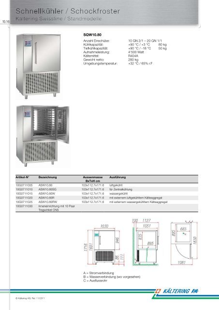 Schnellkühler / Schockfroster - Kältering AG