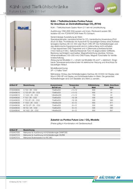 Kühl- und Tiefkühlschränke - Kältering AG