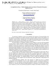 An Application of the p – Median Problem with Uncertainty in ...