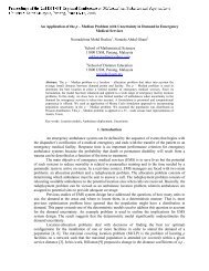 An Application of the p – Median Problem with Uncertainty in ...