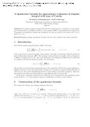 A Quadrature formula for approximate evaluation of singular integral ...